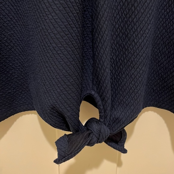 Ruby Rd Navy Tie Front Top - Picture 2 of 5